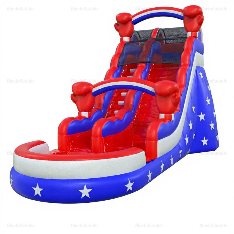 Patriotic Star-Spangled Inflatable Water Slide Rental