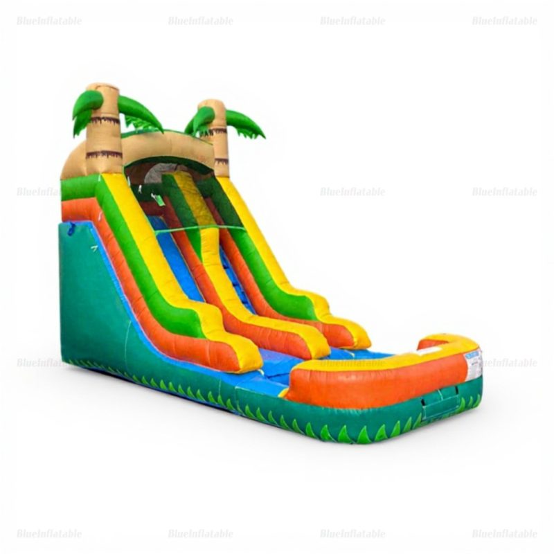Tropical Inflatable Water Slide & Bouncer for Backyard Pools