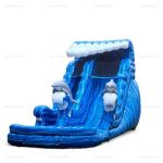 Giant Dolphin Inflatable Water Slide with Double Pool