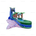 Large Palm Tree Inflatable Water Slide with Pool