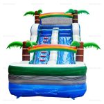 Tropical Oasis Commercial Inflatable Water Slide with Deep Pool
