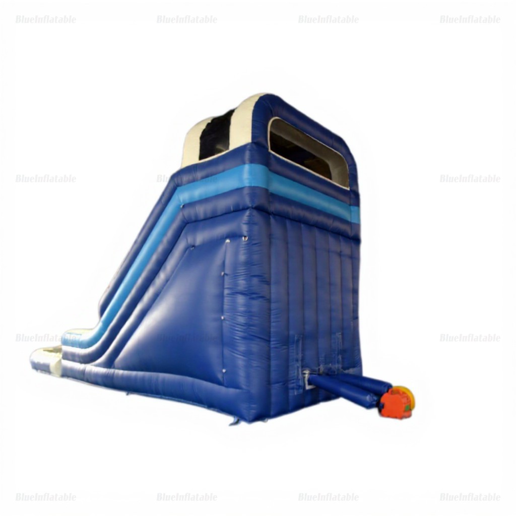 Large Commercial Blue & White Inflatable Waterslide with Pool - Image 3