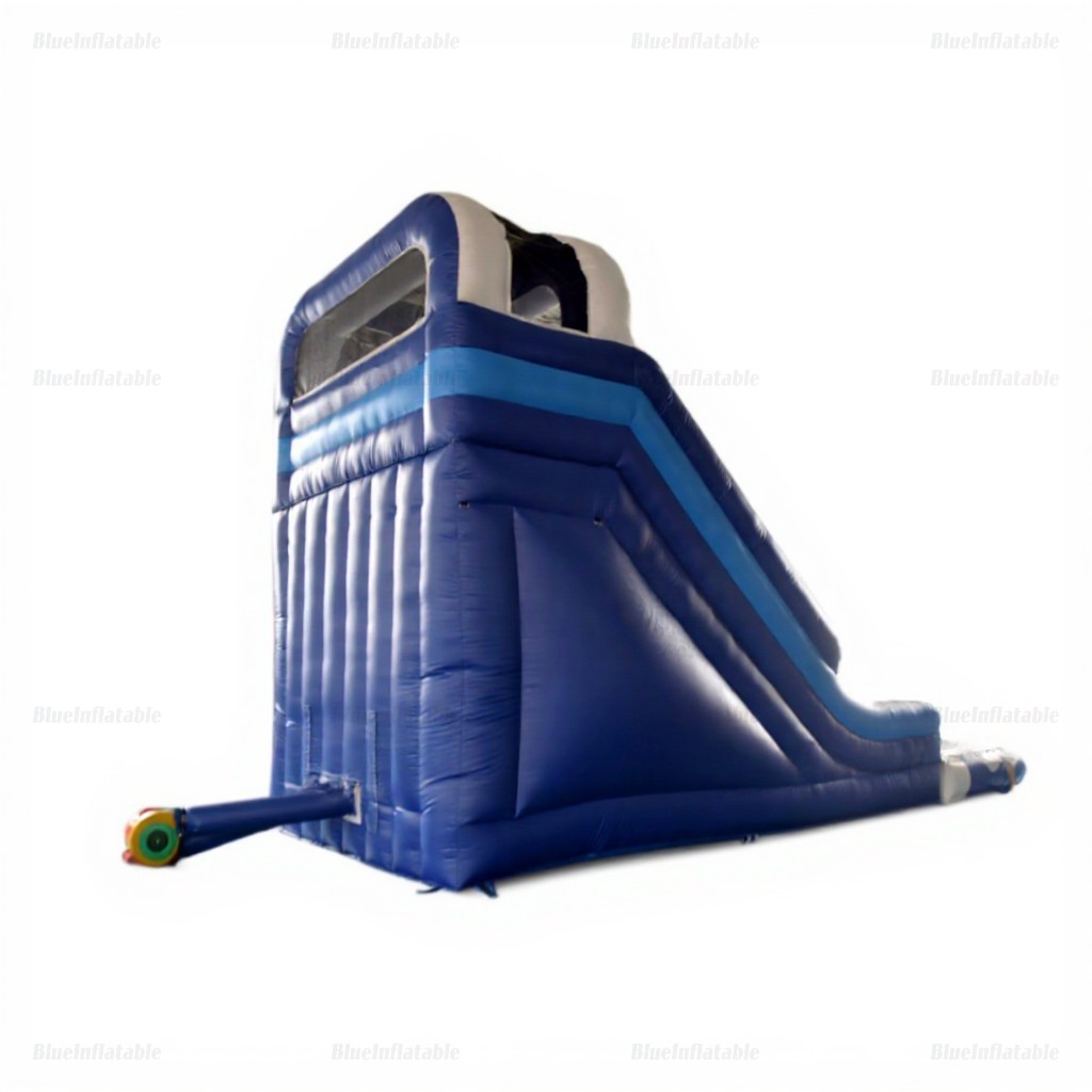 Large Commercial Blue & White Inflatable Waterslide with Pool - Image 4