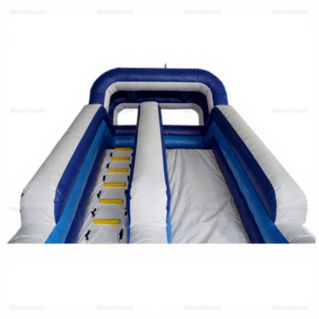 Large Commercial Blue & White Inflatable Waterslide with Pool - Image 7