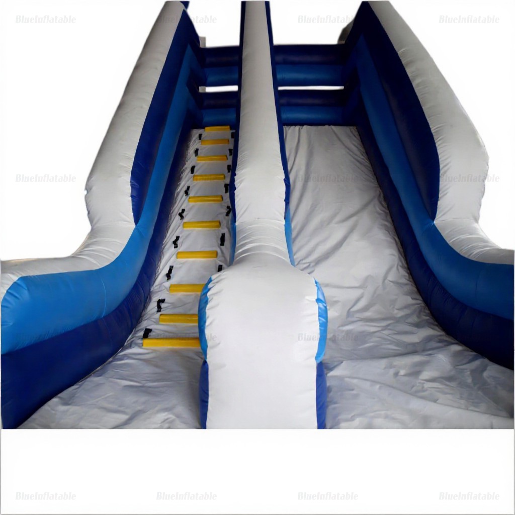 Large Commercial Blue & White Inflatable Waterslide with Pool - Image 8