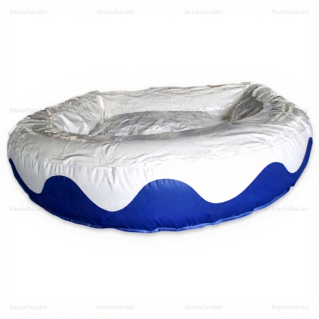 Large Commercial Blue & White Inflatable Waterslide with Pool - Image 9