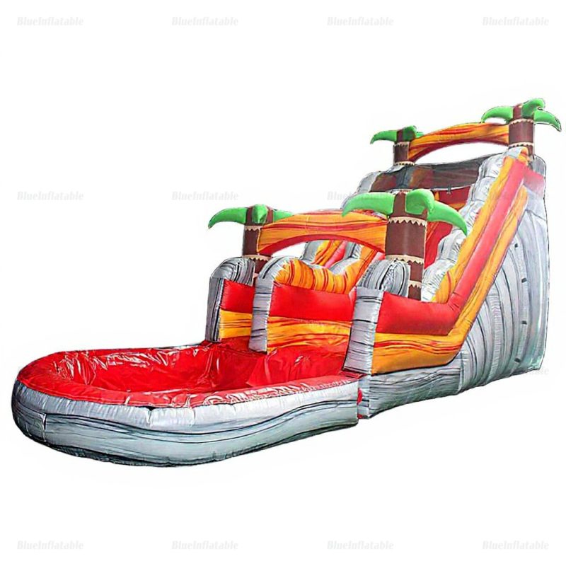 Lava Rush Tropical Inflatable Water Slide with Pool