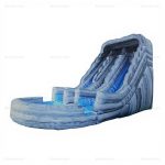 Marble Double Wave Inflatable Water Slide with Pool