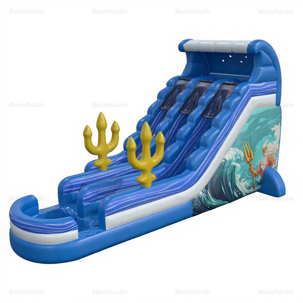 Golden Trident Ocean Inflatable Pool Slide Rental
