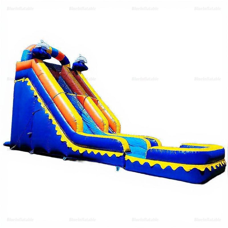 Dolphin Splash Commercial Inflatable Water Slide with Pool