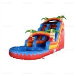Palm Paradise Tropical Single Lane Inflatable Water Slide