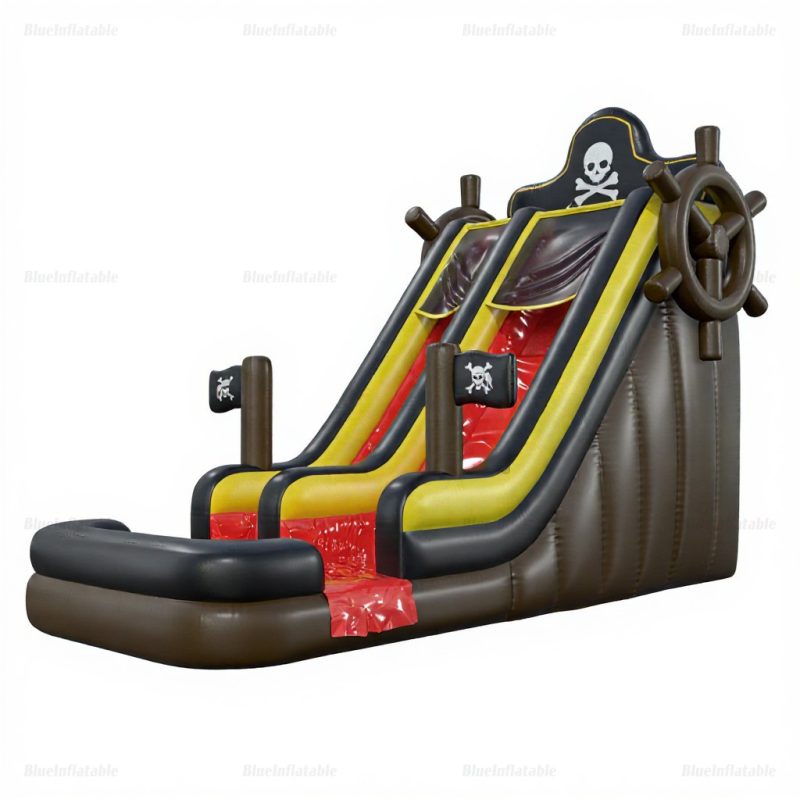 Pirate Ship Inflatable Water Slide with Pool & Soft Play Area