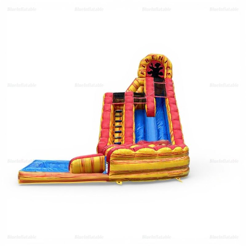 Fire & Ice Dual Lane Inflatable Water Slide with Pool