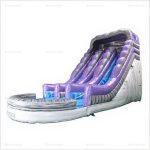 Purple Rush Dual Lane Inflatable Water Slide with Pool