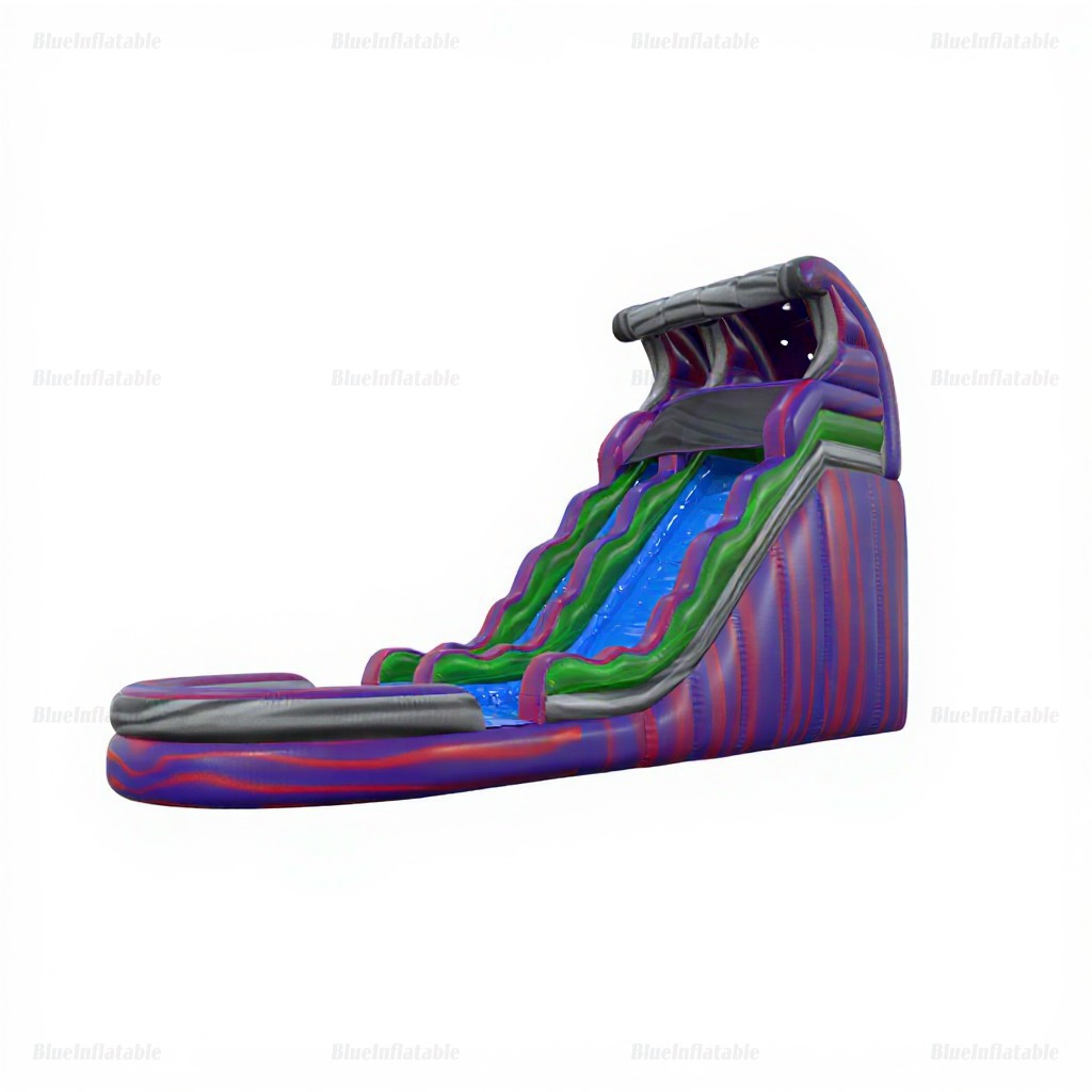 Purple Wave Single Lane Inflatable Water Slide with Pool