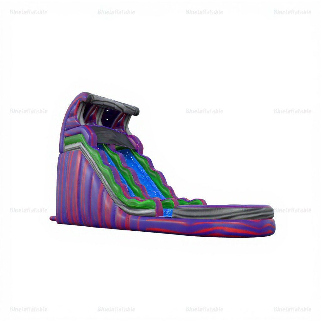 Purple Wave Single Lane Inflatable Water Slide with Pool - Image 2
