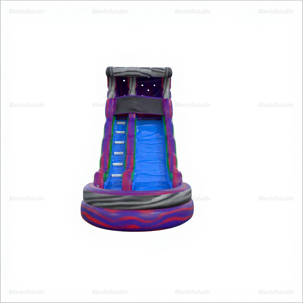 Purple Wave Single Lane Inflatable Water Slide with Pool - Image 4