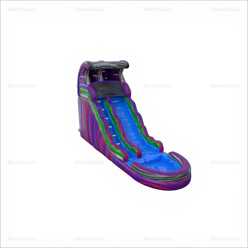 Purple Wave Single Lane Inflatable Water Slide with Pool - Image 5