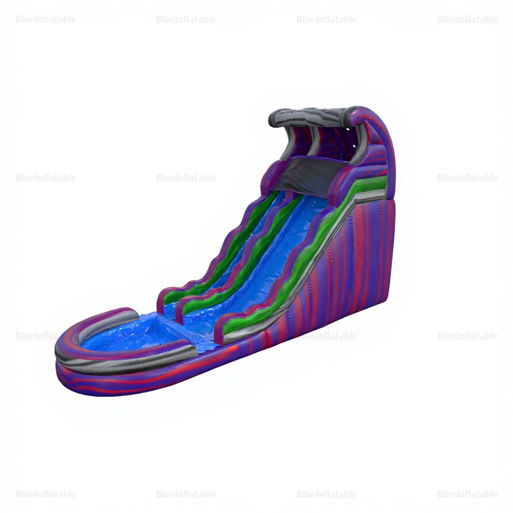 Purple Wave Single Lane Inflatable Water Slide with Pool - Image 6