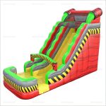 Radioactive Tall Inflatable Water Slide for Kids