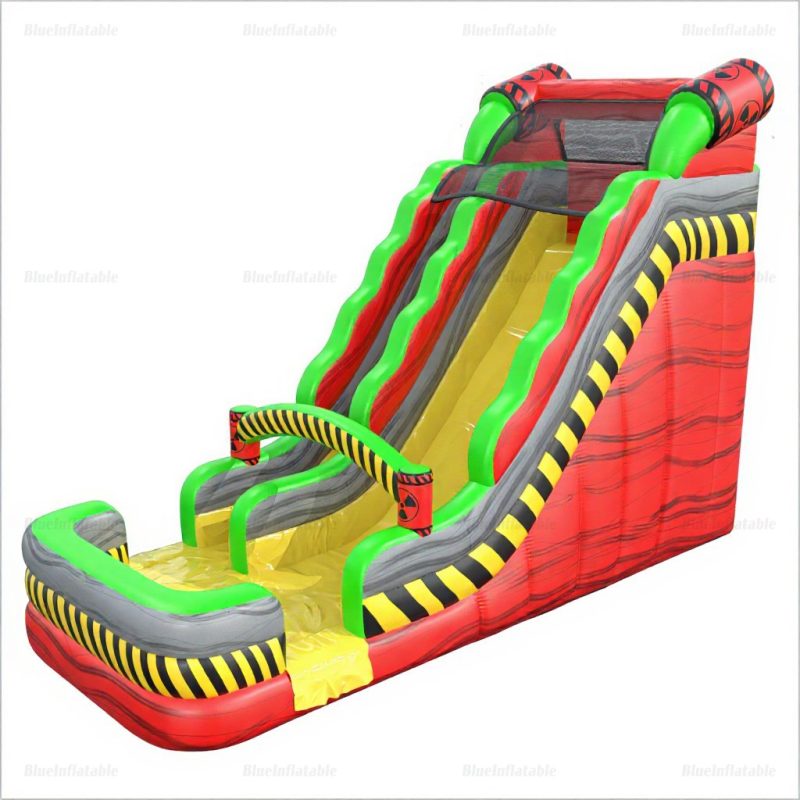 Radioactive Tall Inflatable Water Slide for Kids