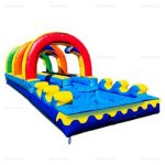 Rainbow Arch Dual Lane Inflatable Water Slide & Pool