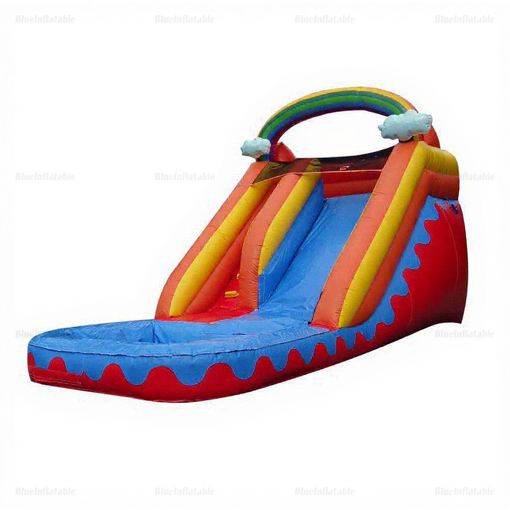 Rainbow Commercial Inflatable Water Slide & Pool for Kids and Adults
