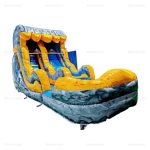 Single Lane Commercial Inflatable Water Slide with Splash Pool