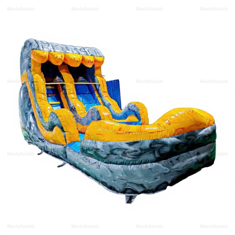 Single Lane Commercial Inflatable Water Slide with Splash Pool