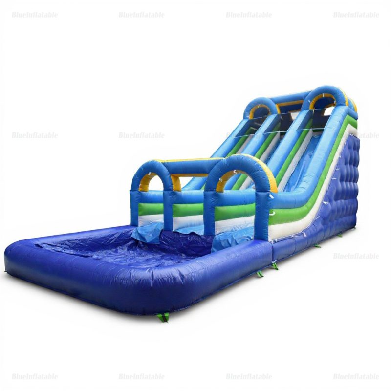 Double Water Slide Inflatable with Pool for Kids