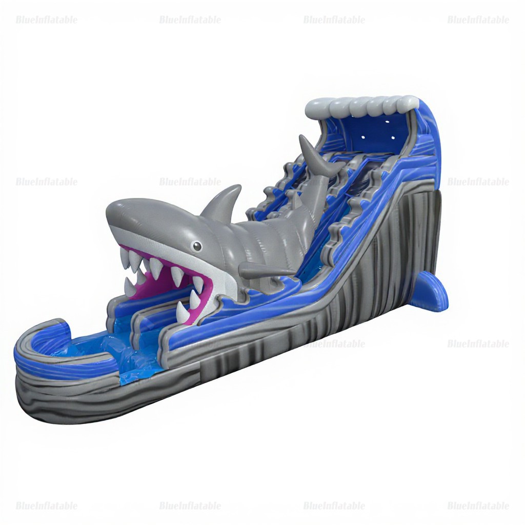 Deluxe Shark Double Inflatable Water Slide & Splash Pool - Image 6