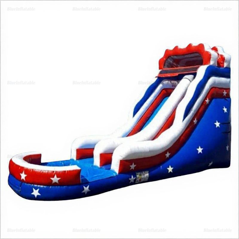 Stars & Stripes Inflatable Water Slide with Pool