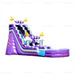 Purple Lightning Thunderstorm Inflatable Water Slide with Pool