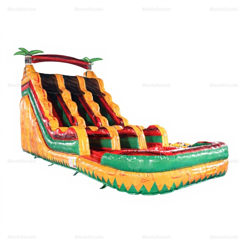 Tropical Giant Inflatable Water Slide with Pool Combo - Image 3