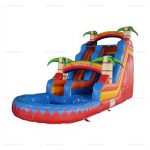 Tropical Inflatable Water Slide with Pool