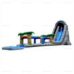 Tropical Palm Inflatable Water Slide with Pool