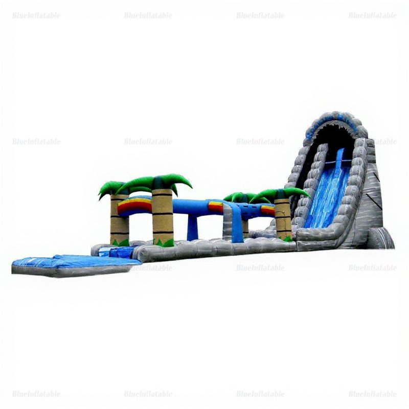 Tropical Palm Inflatable Water Slide with Pool