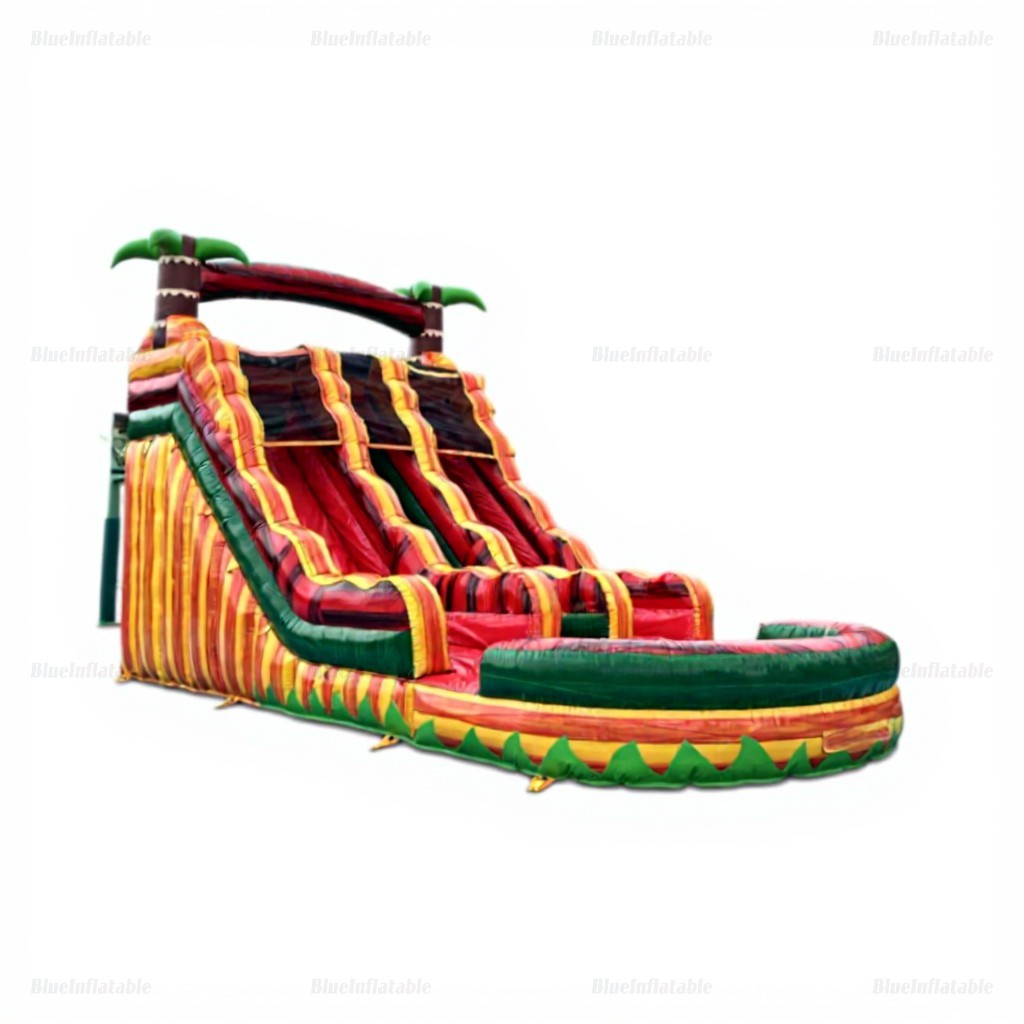 Tropical Double Splash Inflatable Water Slide Pool