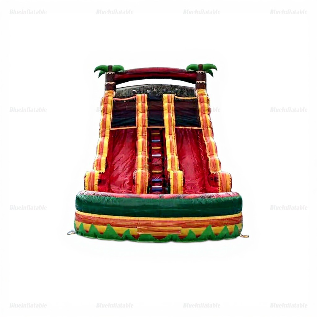 Tropical Double Splash Inflatable Water Slide Pool - Image 4