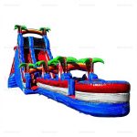 Rainbow Tropical Backyard Inflatable Water Slide & Pool