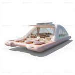 Luxury Pink Inflatable Yacht Lake Float Island