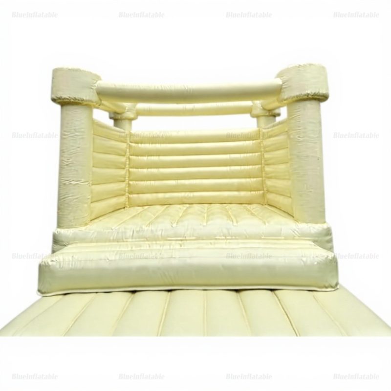 Pastel White and Light Yellow Commercial Inflatable Bounce Castle