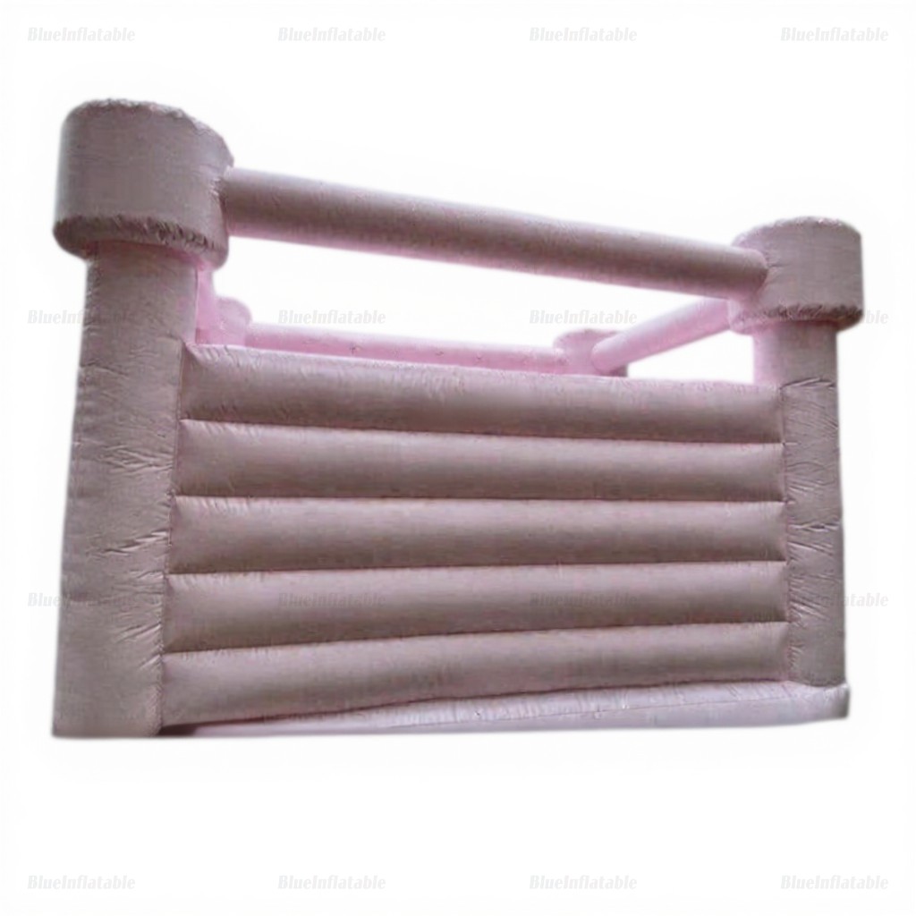 Pastel Pink Commercial Bounce House with Slide - Image 5