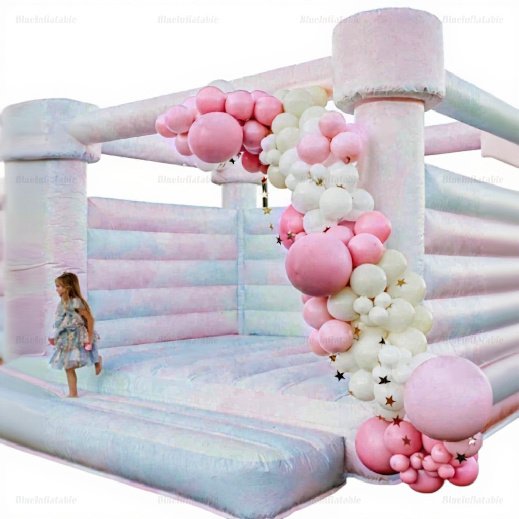 Pastel Wedding Bounce House and Water Slide - Image 2
