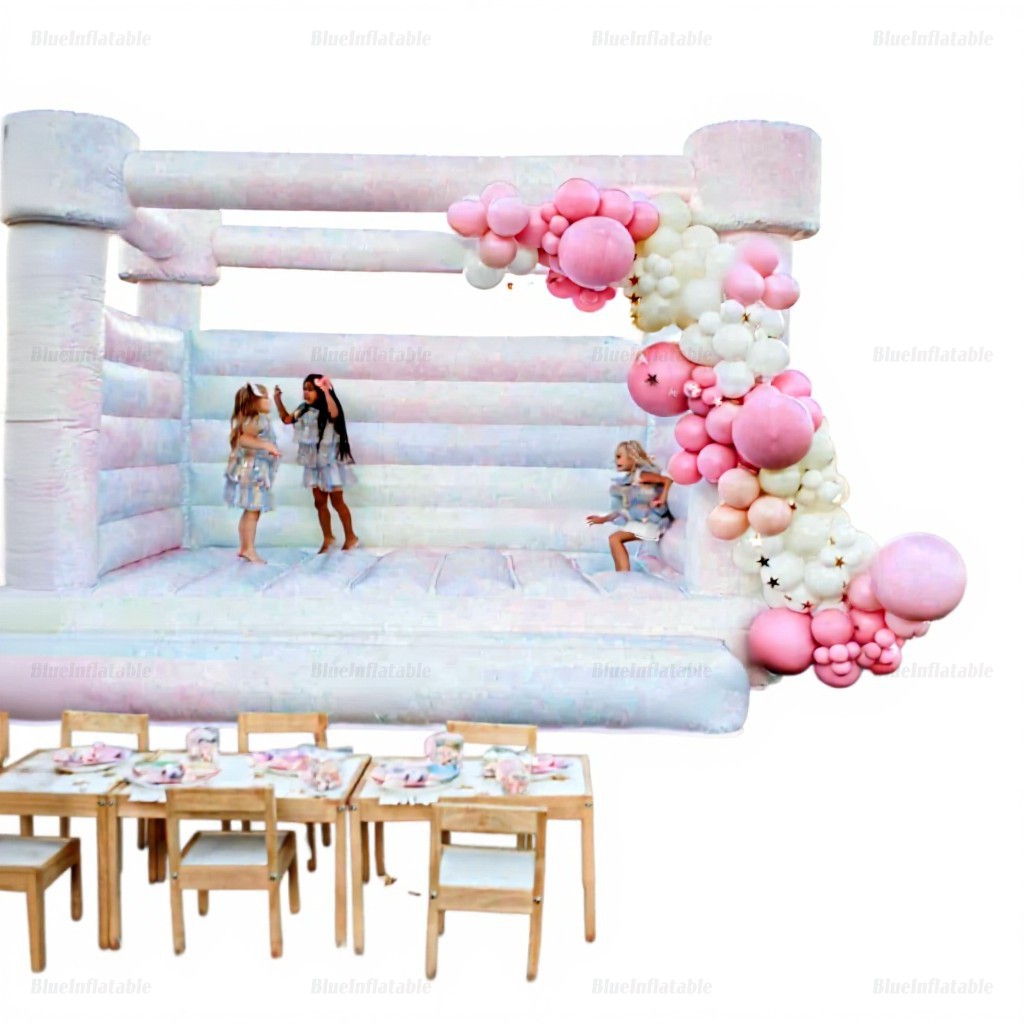 Pastel Wedding Bounce House and Water Slide - Image 4