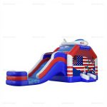 Patriotic Airplane Inflatable Bounce House & Water Slide Combo