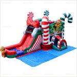 Christmas Candy Cane Inflatable Water Slide & Bounce House