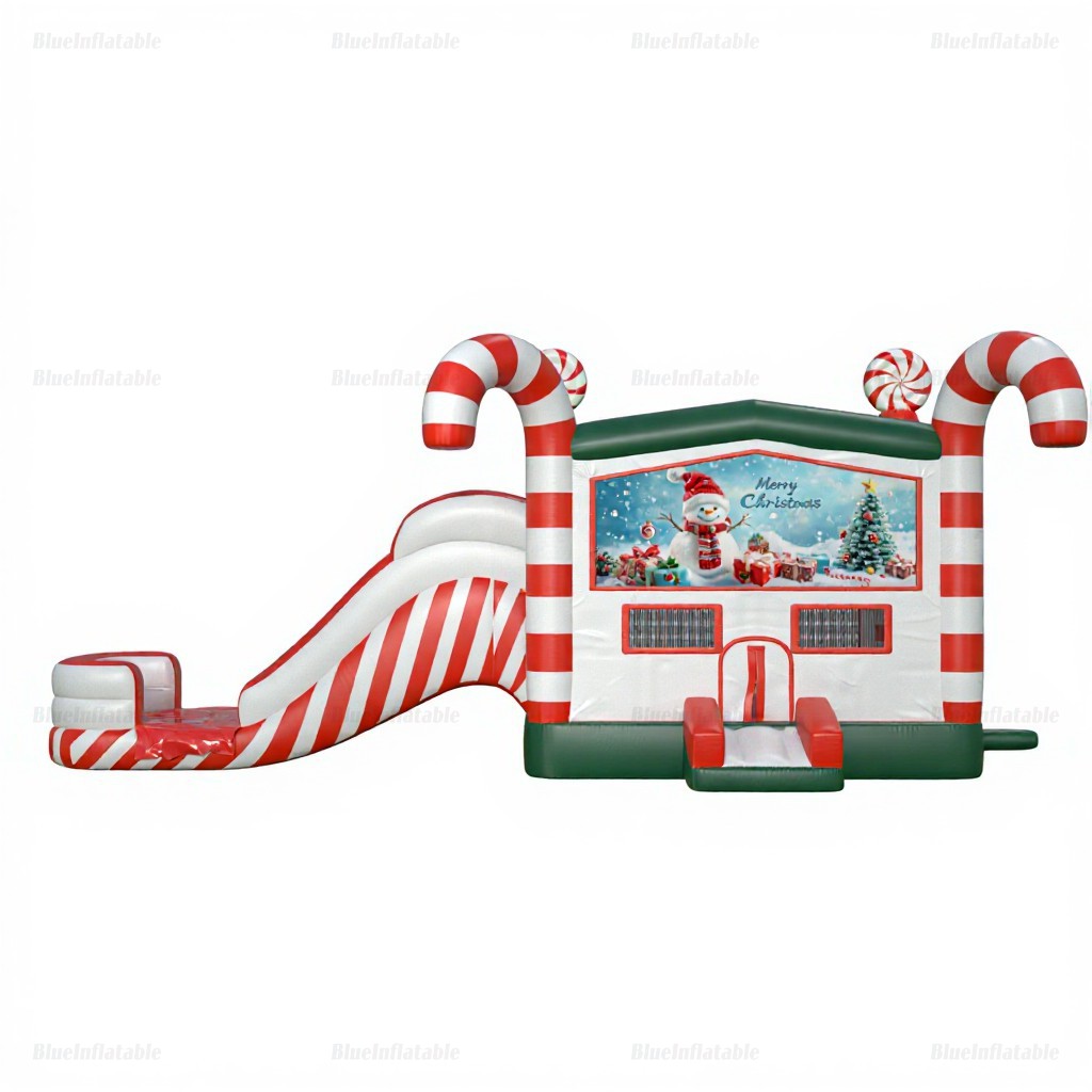 Candy Cane Christmas Inflatable Bounce House & Water Slide Combo - Image 4