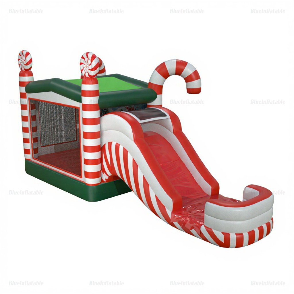 Candy Cane Christmas Inflatable Bounce House & Water Slide Combo - Image 5