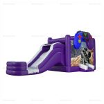 Purple Game-Themed Bounce House & Water Slide Combo